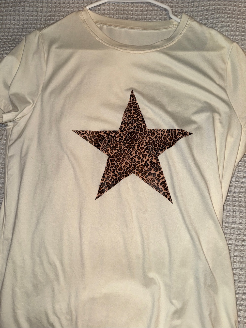 SHEIN Cream Tee with Leopard Star
